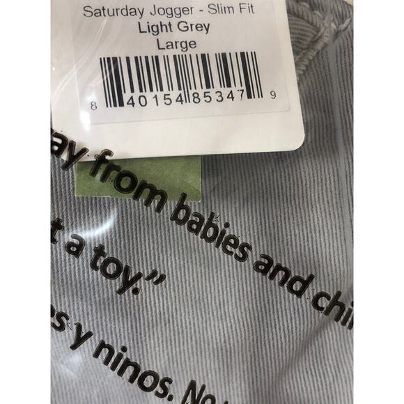 Marine Layer Saturday Jogger Pants Drawstring Waist Slim Fit Light Grey NWT L - Picture 7 of 8